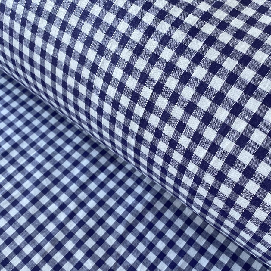 Narrow Vichy Check Gingham - Navy