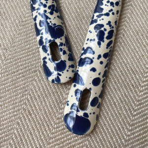 Enamelware Large Serving Spoon - Navy and Cream - Image 2