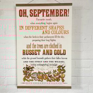Oh, September Letterpress Poster Jen Whiskerd