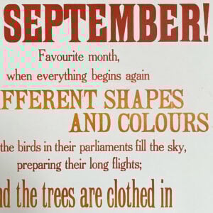 Oh, September Letterpress Poster Jen Whiskerd - Image 3