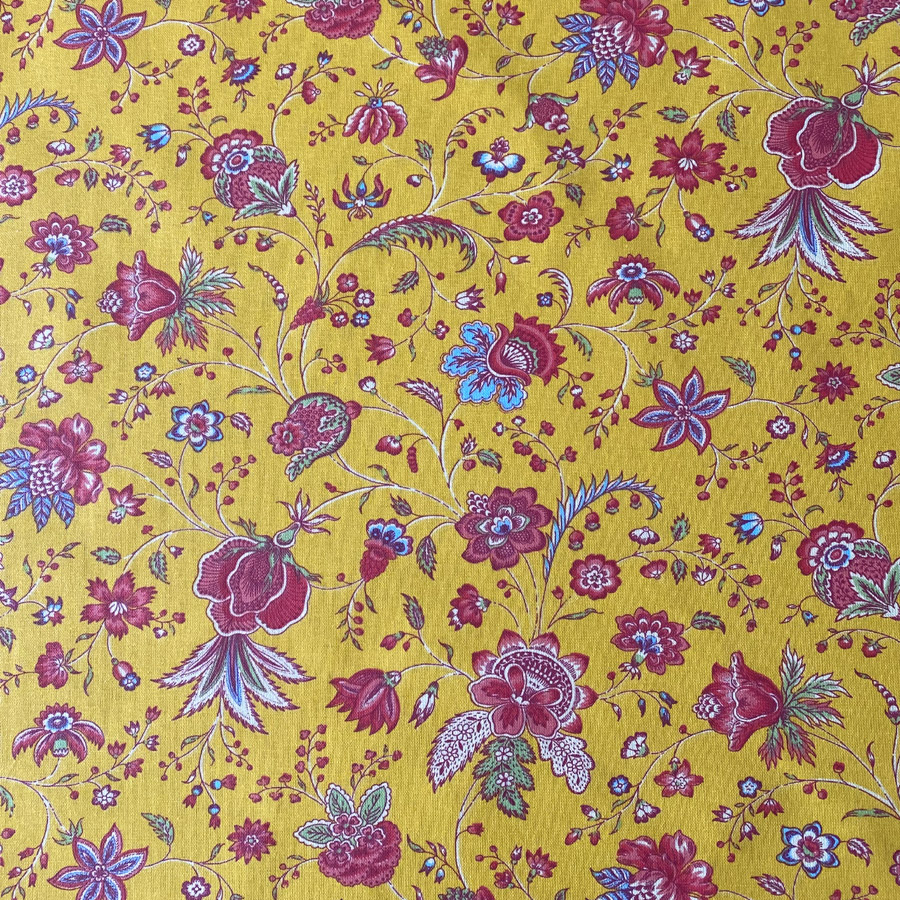 Oilcloth Dianthus - Yellow and Peony - Image 2