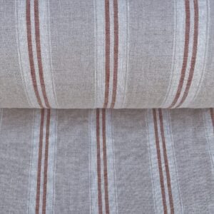 Washed Linen Oland Stripe - Brick - Image 3