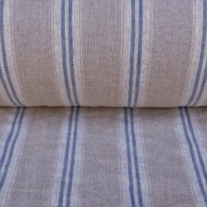 Washed Linen Oland Stripe - Denim Blue - Image 3