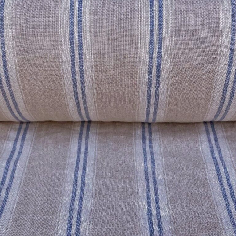 Washed Linen Oland Stripe - Denim Blue - Image 3