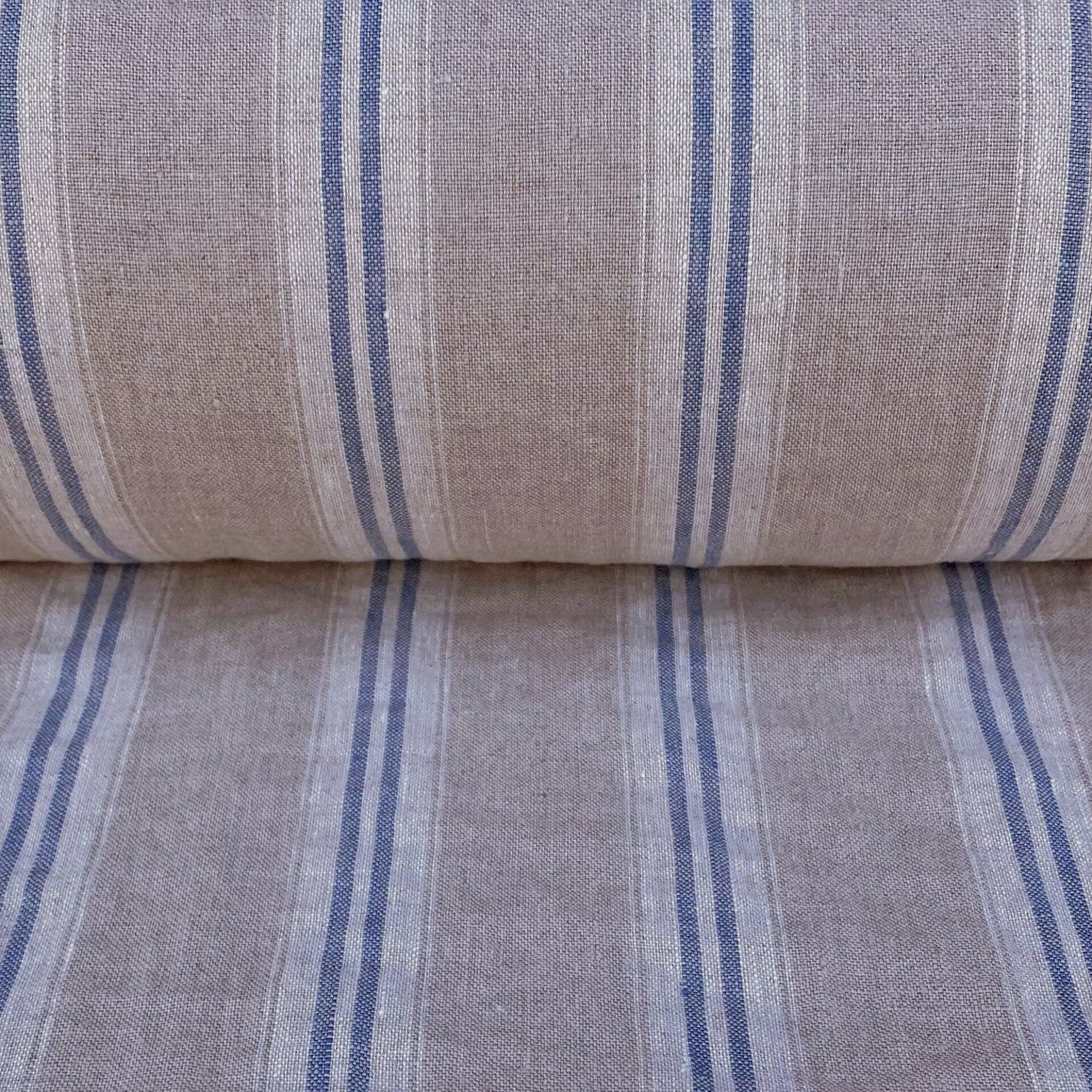 Washed Linen Oland Stripe - Denim Blue - Image 3