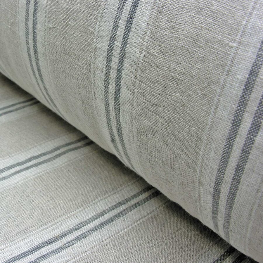 Washed Linen Oland Stripe - Grey