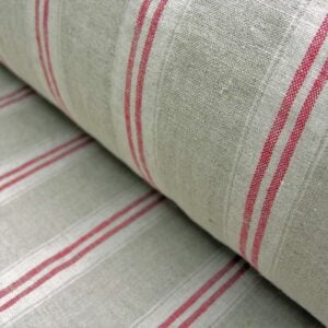 Washed Linen Oland Stripe - Red
