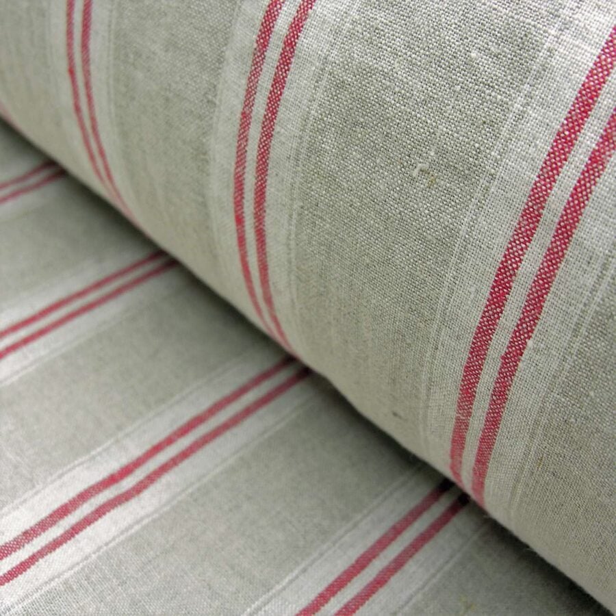 Washed Linen Oland Stripe - Red