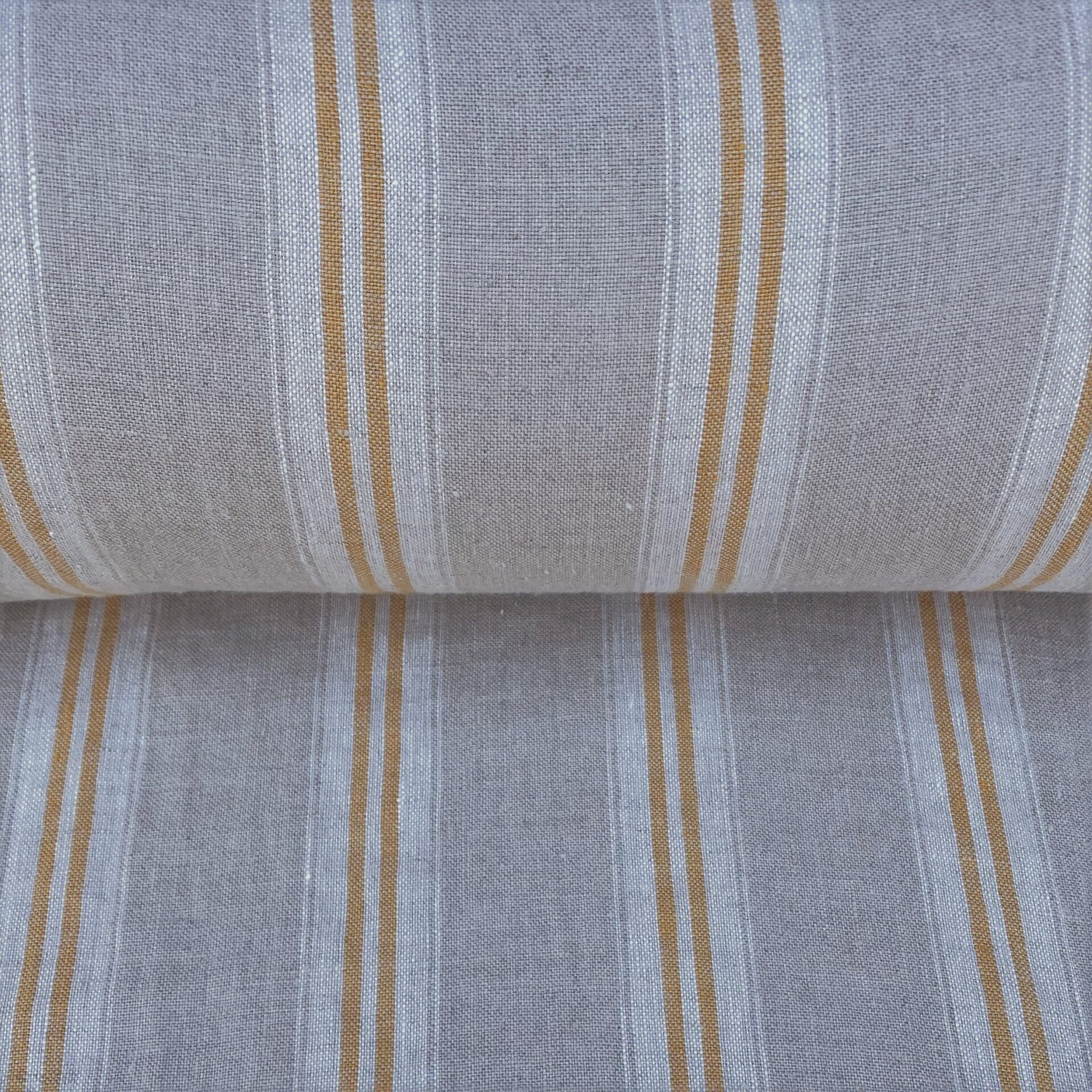 Washed Linen Oland Stripe - Saffron - Image 3