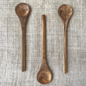 Olive Wood Round Spoon - Image 1