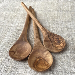 Olive Wood Round Spoon - Image 2