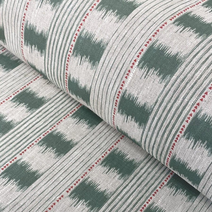 Otto Linen Stripe - Forest Green