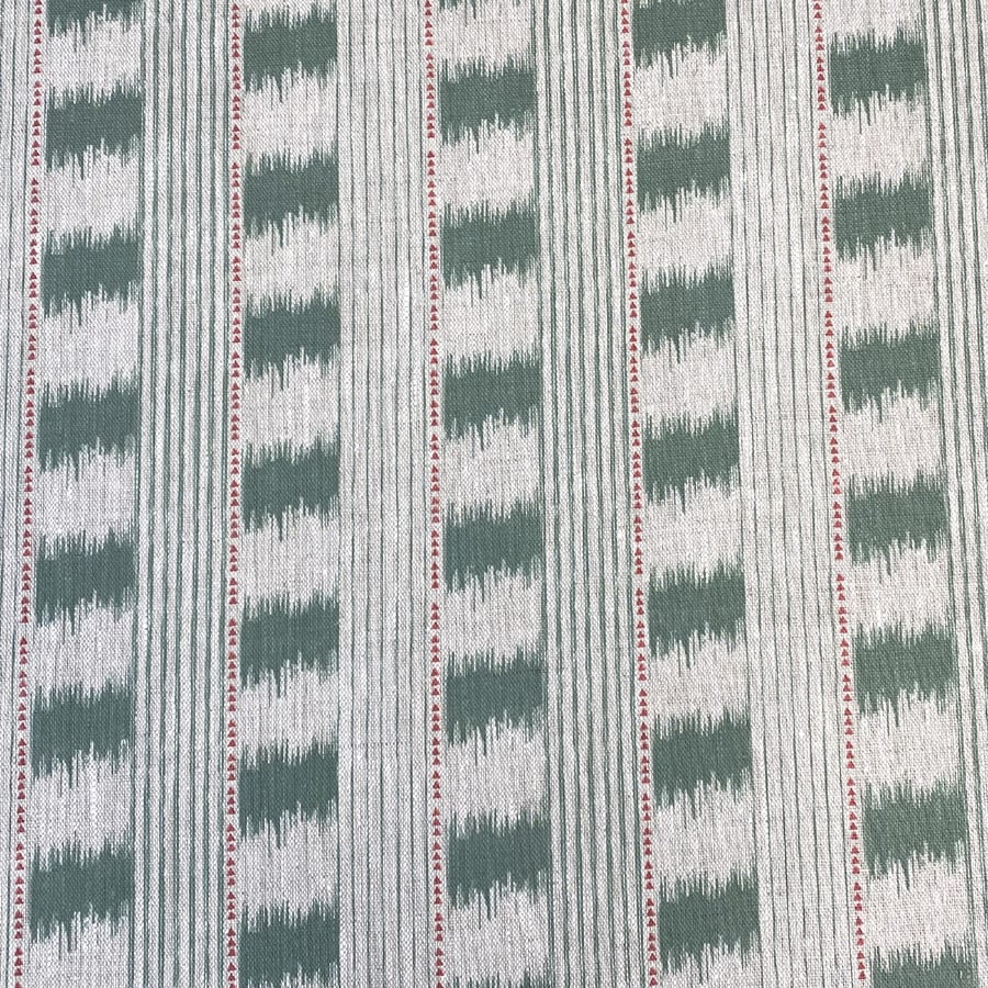 Otto Linen Stripe - Forest Green - Image 2