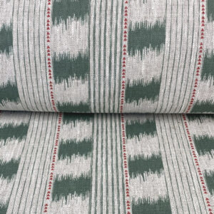 Otto Linen Stripe - Forest Green - Image 3