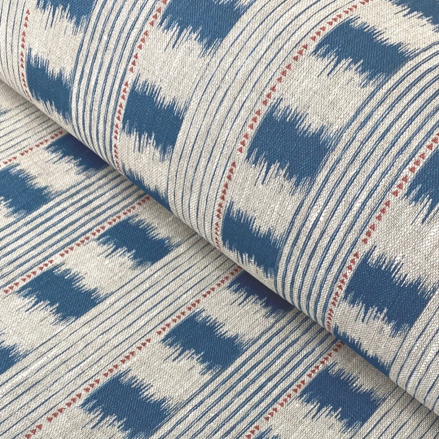 Otto Linen Stripe - Kingfisher Blue