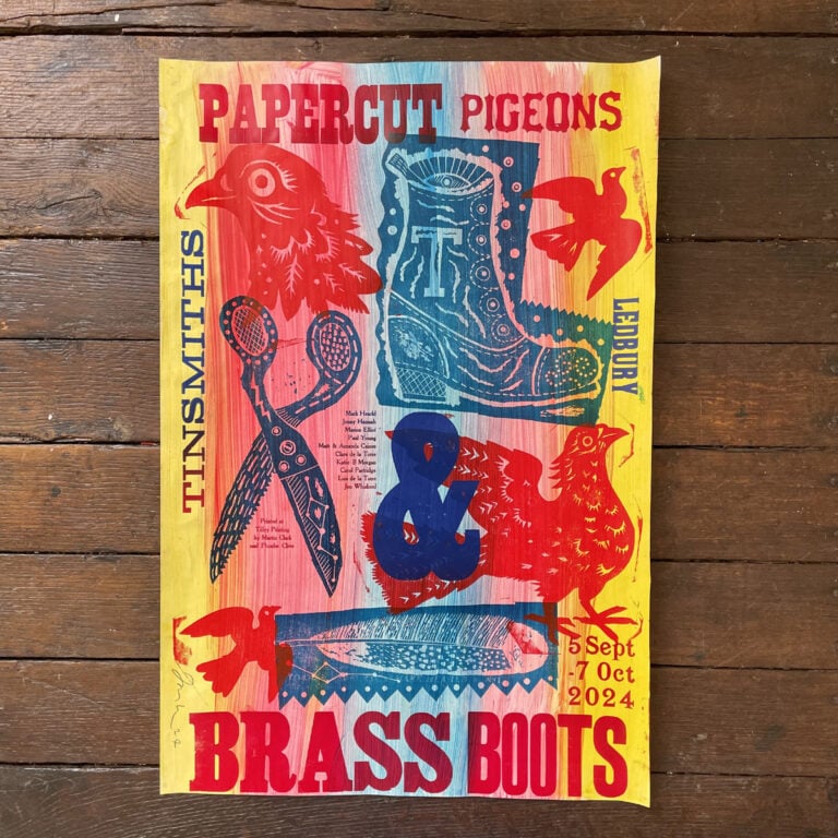 Paper Cut Pigeons & Brass Boots Poster - No.15