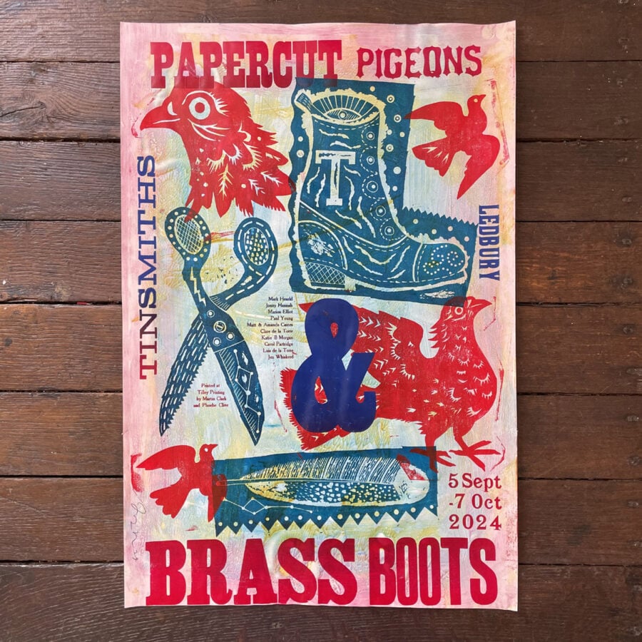 Paper Cut Pigeons & Brass Boots Poster - No.4