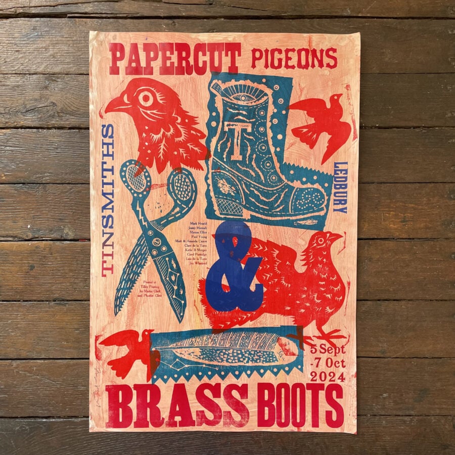 Paper Cut Pigeons & Brass Boots Poster - No.46
