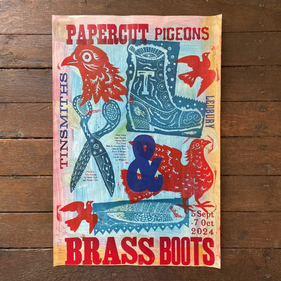 Paper Cut Pigeons & Brass Boots Poster - No.7