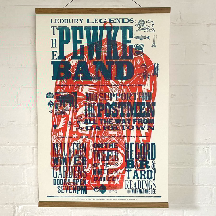 Pewke Band Letterpress Poster - Jonny Hannah