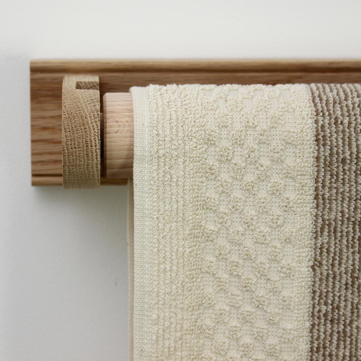 Oak Roller Towel Rail - Image 3