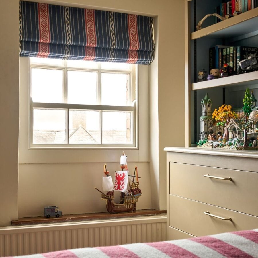 Roman Blind in Tinsmiths Fabric