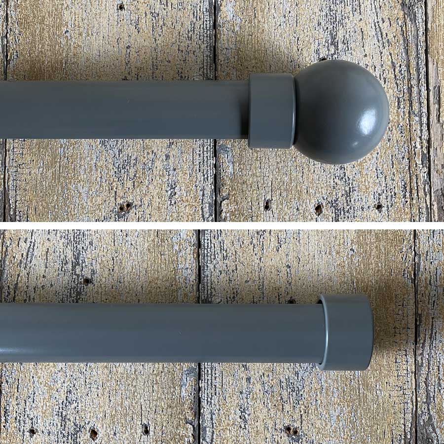 Straight Round Metal Curtain Track - Slate
