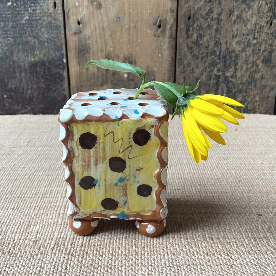 Sarah Monk Ceramic Flower Brick - Yellow - Image 7