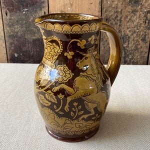 Katie B Morgan Slipware Jug - Lion, Unicorn and Crown SORKJ5 - Image 1