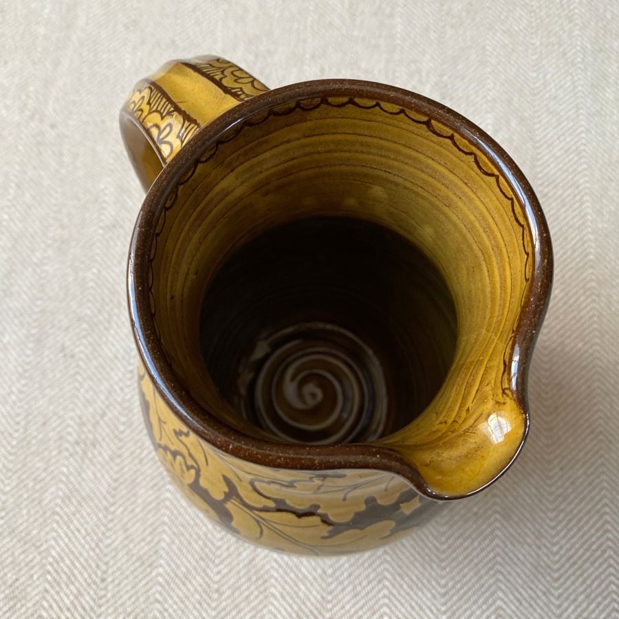 Katie B Morgan Slipware Jug - Green Man Oak SORKJ6 - Image 4
