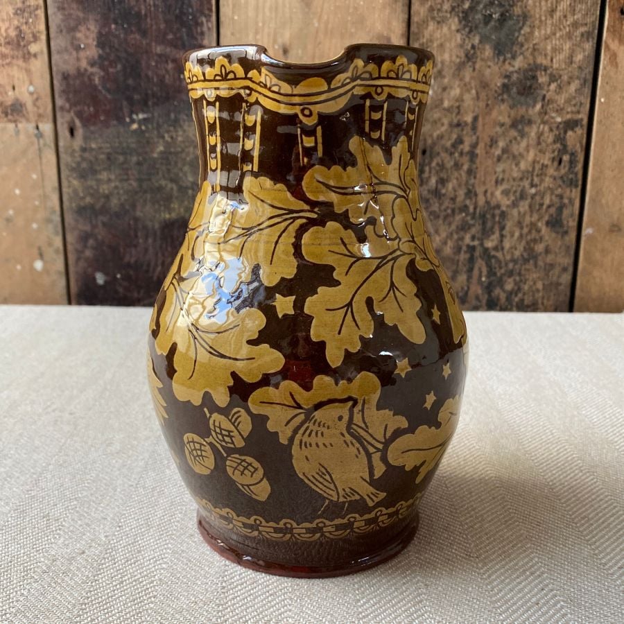 Katie B Morgan Slipware Jug - Green Man Oak SORKJ6 - Image 5