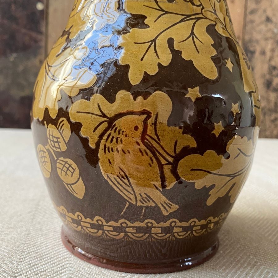 Katie B Morgan Slipware Jug - Green Man Oak SORKJ6 - Image 6