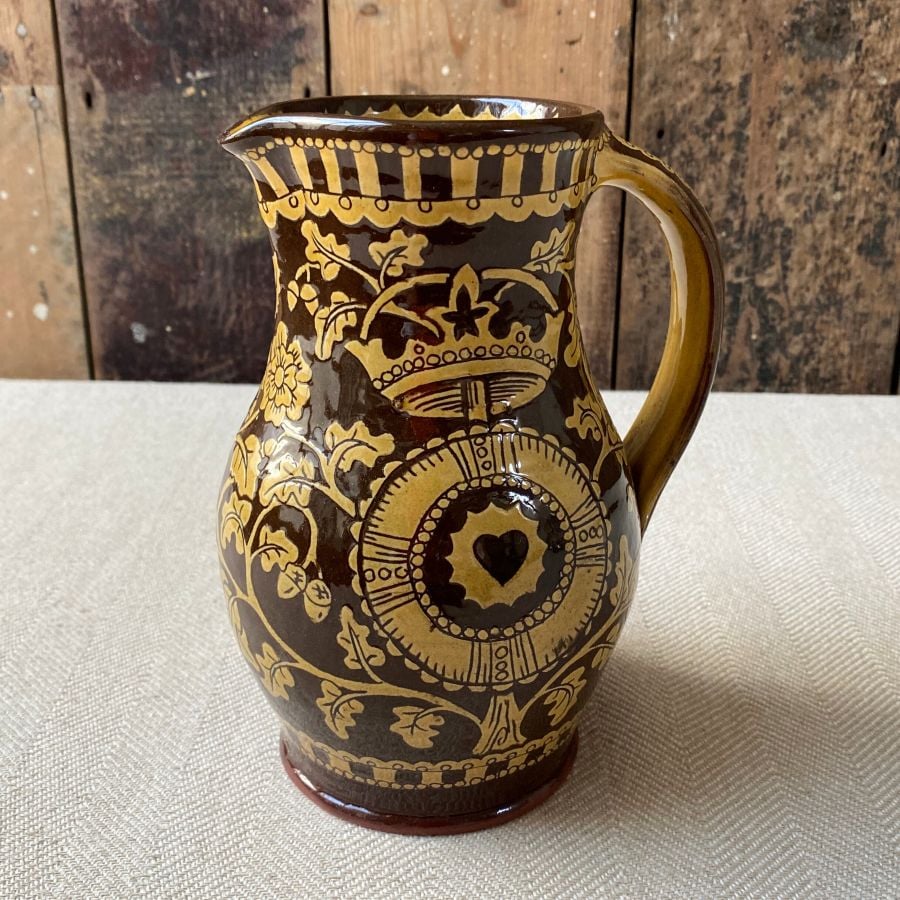 Katie B Morgan Slipware Jug - Heart and Crown SORKJ8