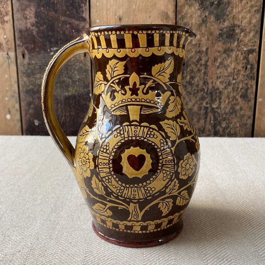 Katie B Morgan Slipware Jug - Heart and Crown SORKJ8 - Image 2