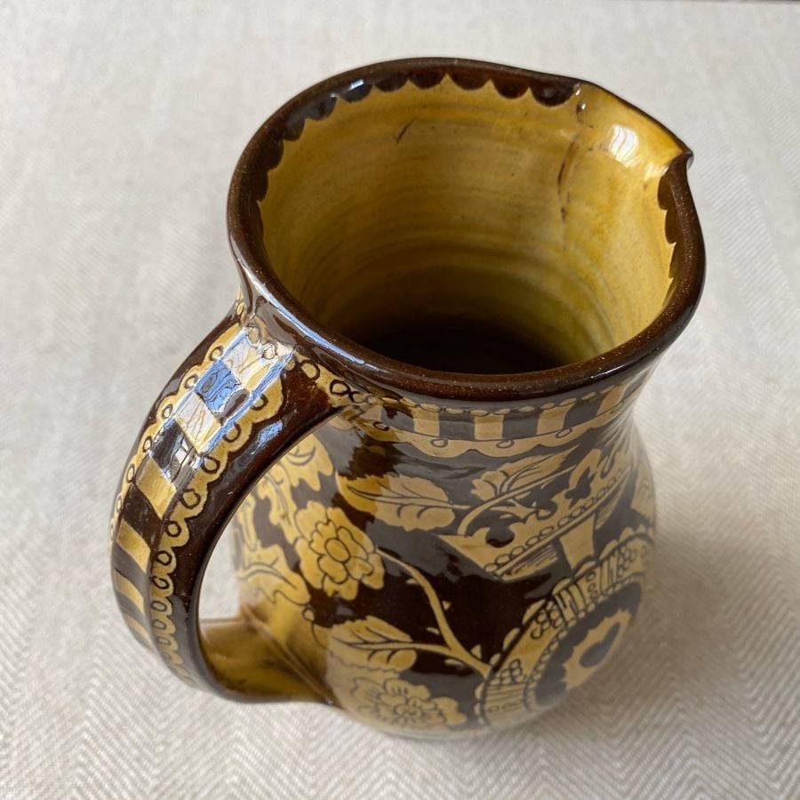 Katie B Morgan Slipware Jug - Heart and Crown SORKJ8 - Image 4