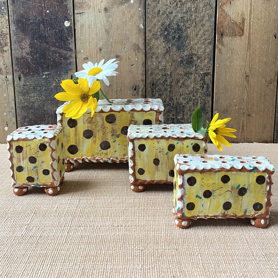 Sarah Monk Ceramic Flower Brick - Yellow