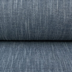 Upholstery Fabric Spey Herringbone - Indigo - Image 3
