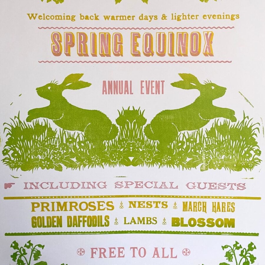 Sophie Elm Design Spring Equinox Letterpress poster detail