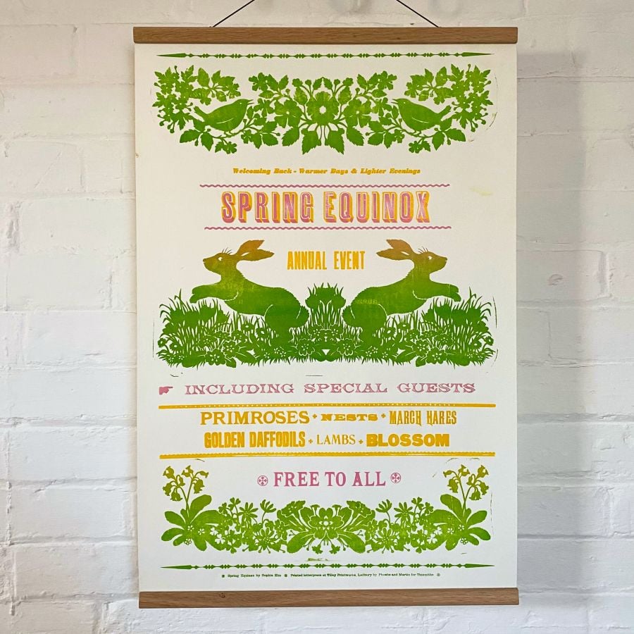 Spring Equinox, Letterpress Poster