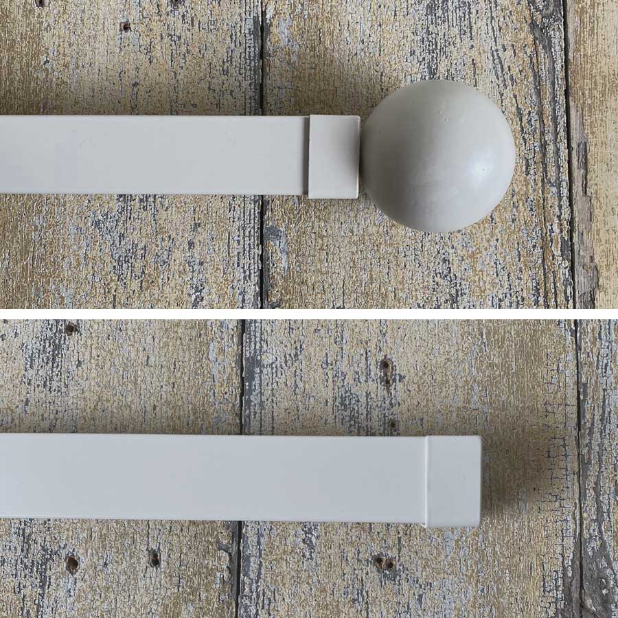 Straight Square Metal Curtain Track - Oyster