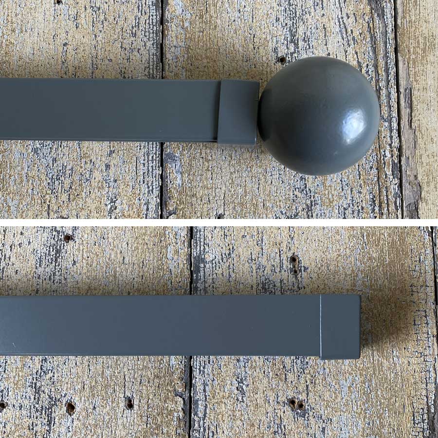 Straight Square Metal Curtain Track - Slate