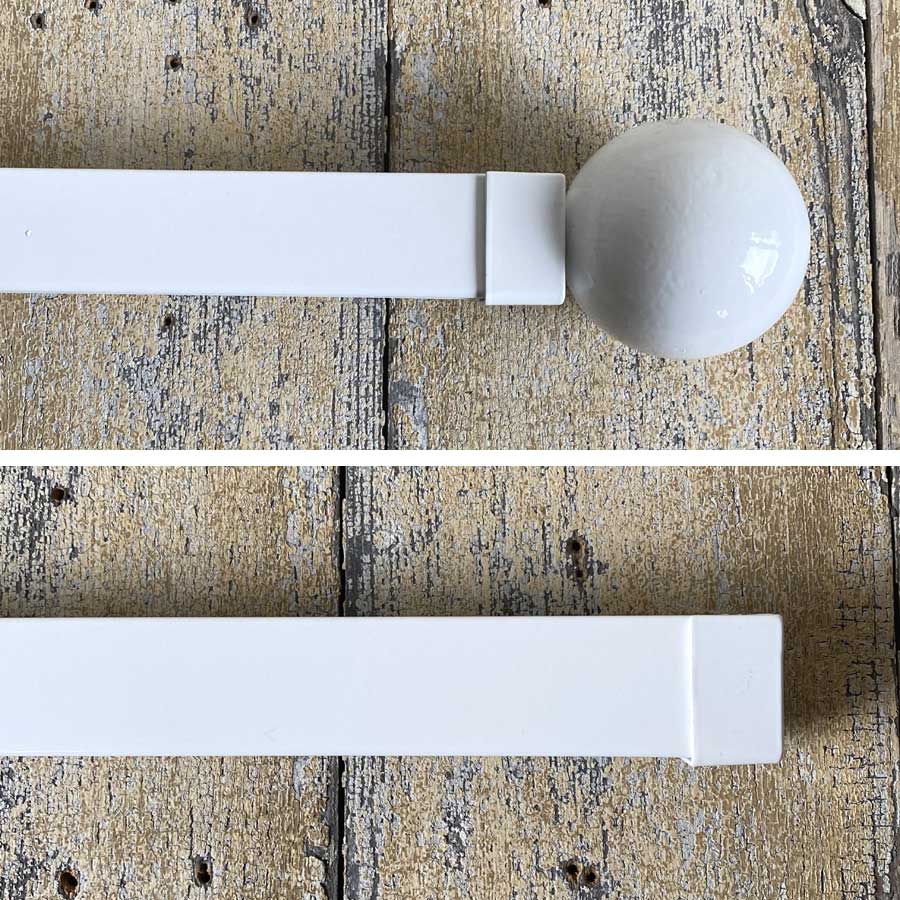 Straight Square Metal Curtain Track - White