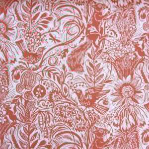 Mark Hearld Squirrel and Sunflower - Brick Red - Image 2