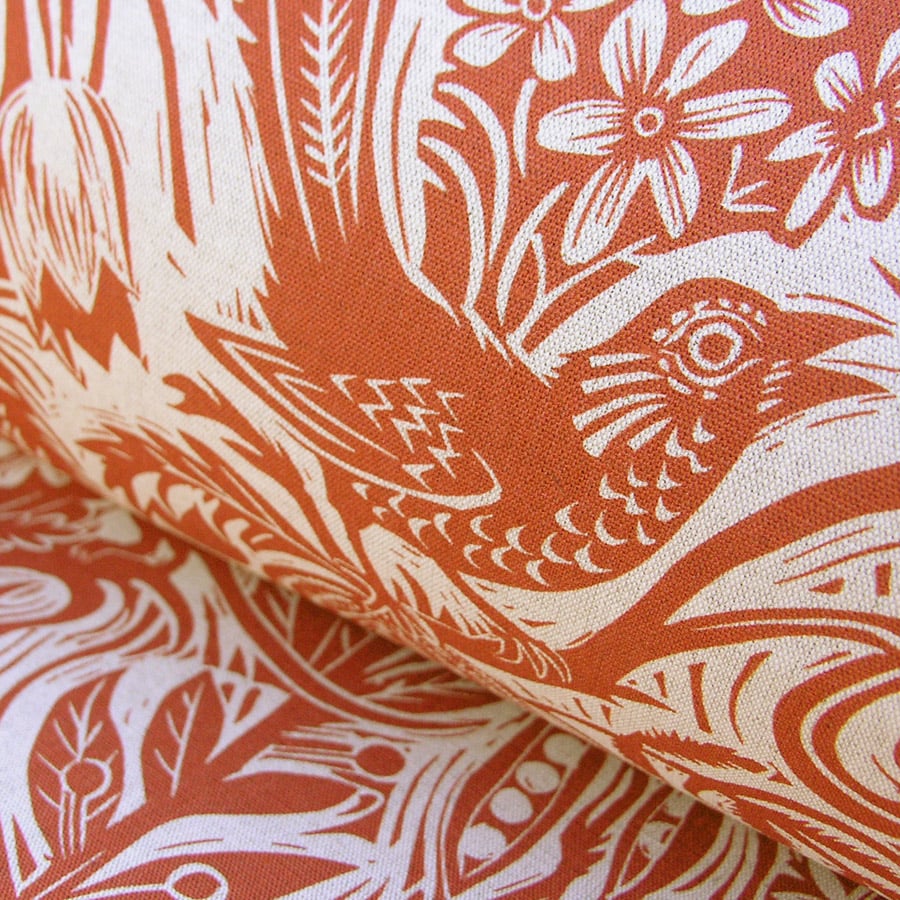 Mark Hearld Squirrel and Sunflower - Brick Red