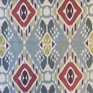 Sula Ikat Print - Duckegg and Red - Image 2