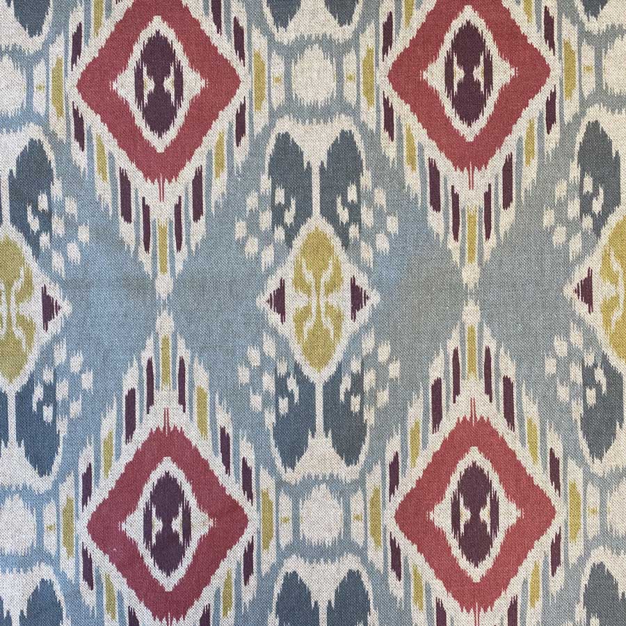 Sula Ikat Print - Duckegg and Red - Image 2
