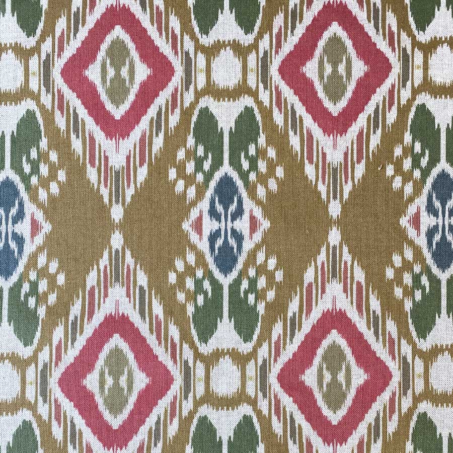 Sula Ikat Print - Dark Gold and Red - Image 2