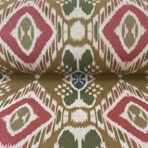 Sula Ikat Print - Dark Gold and Red - Image 3