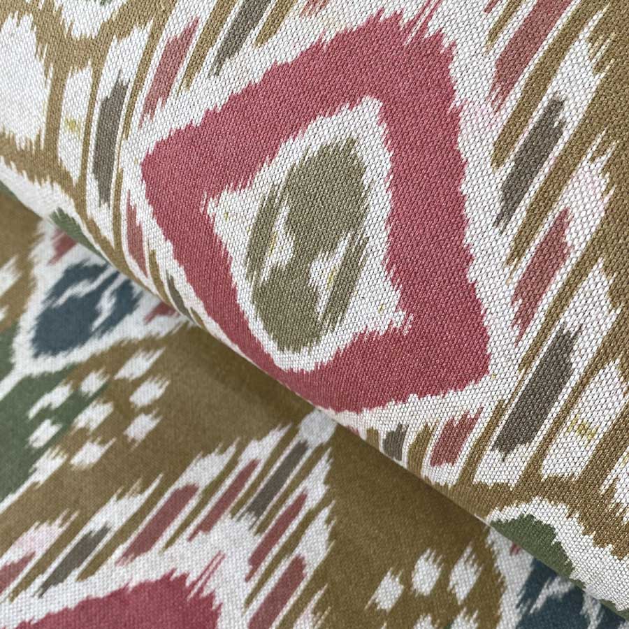 Sula Ikat Print - Dark Gold and Red - Image 1