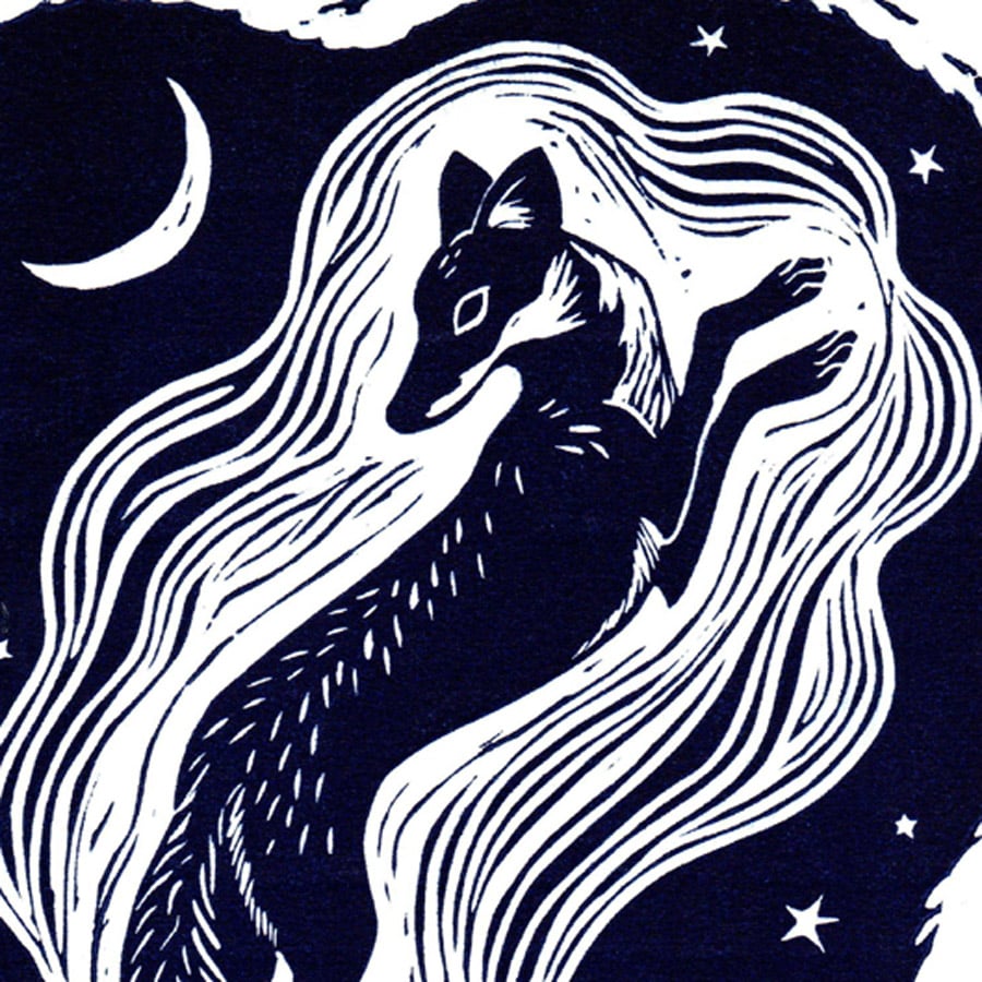 Lines and Lyrics Fox Print by Tamsin  Abbott - Image 4